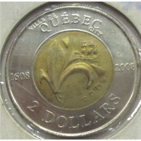 2008 SCARCE DATE QUEBEC TOONIE