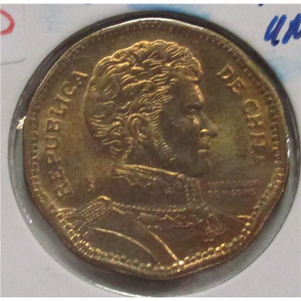 1999 UNCIRCULATED REPUBLIC OF CHILE 50 PESO COPPER COIN