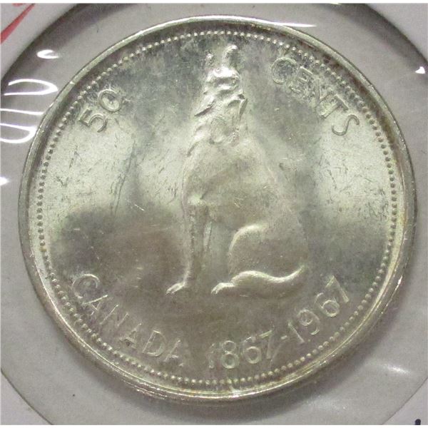 1967 WOLF CANADA BU SILVER HALF DOLLAR