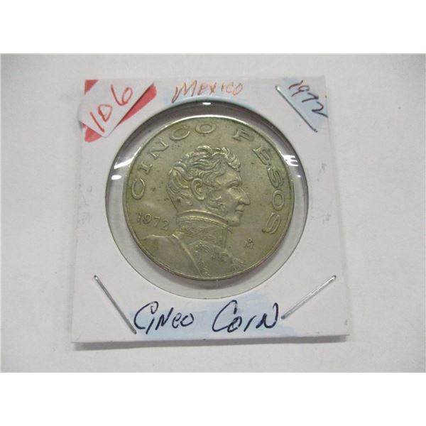 1972 MEXICO CINTO PESO COIN