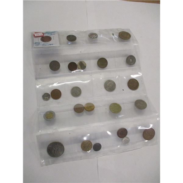 STOCK SHEET OVER 20 WORLD COLLECTABLE COINS