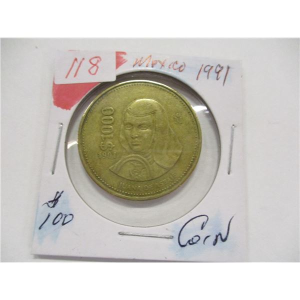 1991 MEXICO $1000 COIN