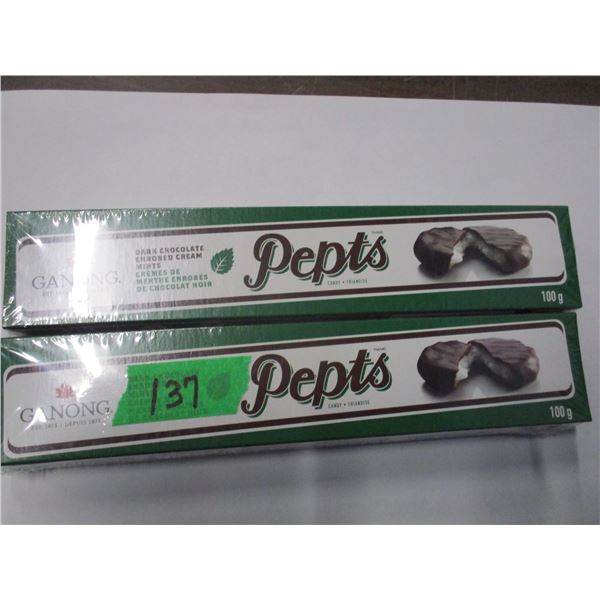 GANONG DARK CHOCOLATE MINTS (2 X 100G)