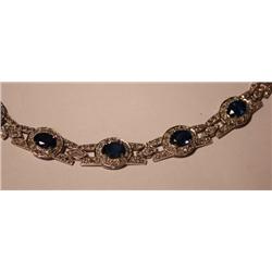 Sapphire & Diamond Necklace  - 18+ Carat Total Wgt.