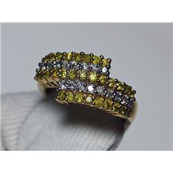 1.50 Carat Total Wgt. Yellow & White Diamond Ring