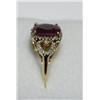 Image 2 : Ruby & Diamond Ring - 3ct. Ruby w/ .10ctw Diamonds
