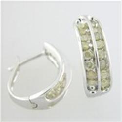 1 ctw Diamond & 10KW Lever Back Hoop Earrings