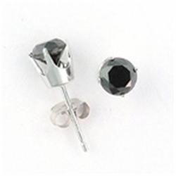 1 ctw Black Diamond & White Gold Stud Earrings