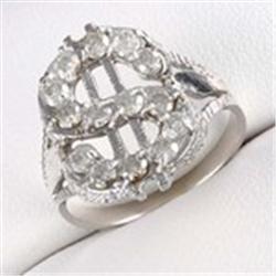 Men's 1ctw Diamond White Gold '$' Pinky Ring
