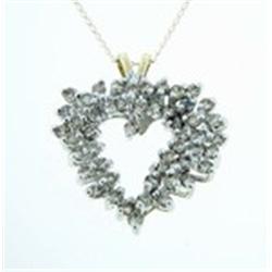 1.5 ctw Diamond Heart Pendant in Gold