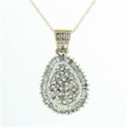 1 ctw Diamond Pedant & Chain Necklace in Gold