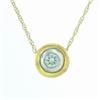 Image 1 : 1/5 ctw Bezel Set Diamond Solitaire Yellow Gold Necklace