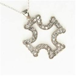 1/2ctw Diamond & White Gold Cross Necklace