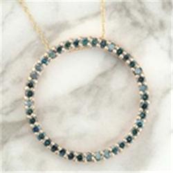 1 ctw Blue Dia Circle-Of-Love 10K Rose Gold Pend.