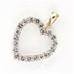 1 ctw Diamond 10K Gold Heart Pendant