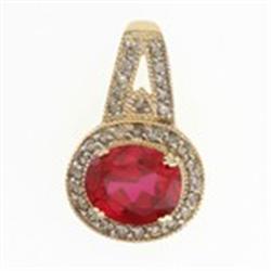5 ctw Lab Ruby & Diamond Pendant