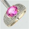 Image 1 : 3 ctw Lab Pink Sapphire & Diamond Ring