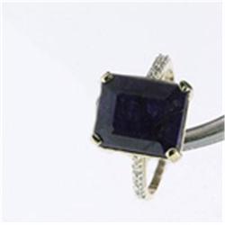 7.06 ctw Genuine Sapphire & Diamond Ring