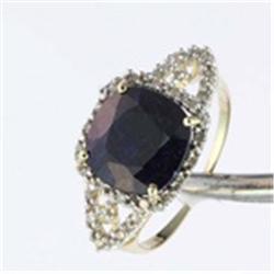 4.20 ctw Genuine Sapphire & Diamond Ring