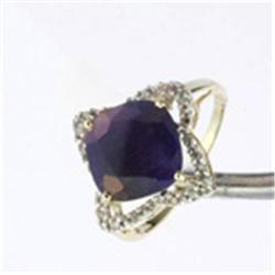 4.74 ctw Genuine Sapphire & Diamond Ring