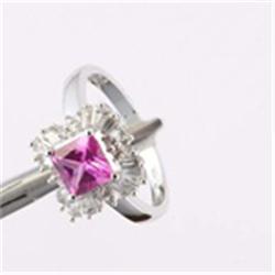 2 ctw Lab Pink & White Sapphire White Ring