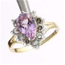 2 ctw Amethyst & Diamond Gold Ring