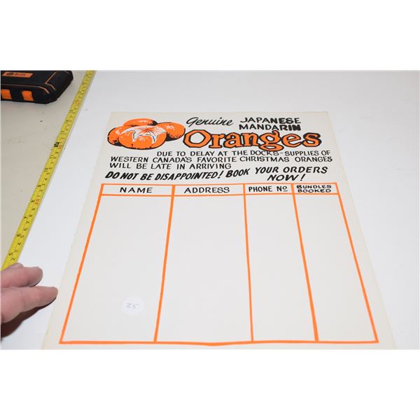 Cardboard Japanese Oranges Poster