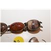 Image 2 : Very Old Agate Gemstones Bracelet w/ Heart Clasp (Likely Silver – Not Verified)