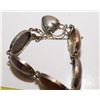 Image 5 : Very Old Agate Gemstones Bracelet w/ Heart Clasp (Likely Silver – Not Verified)