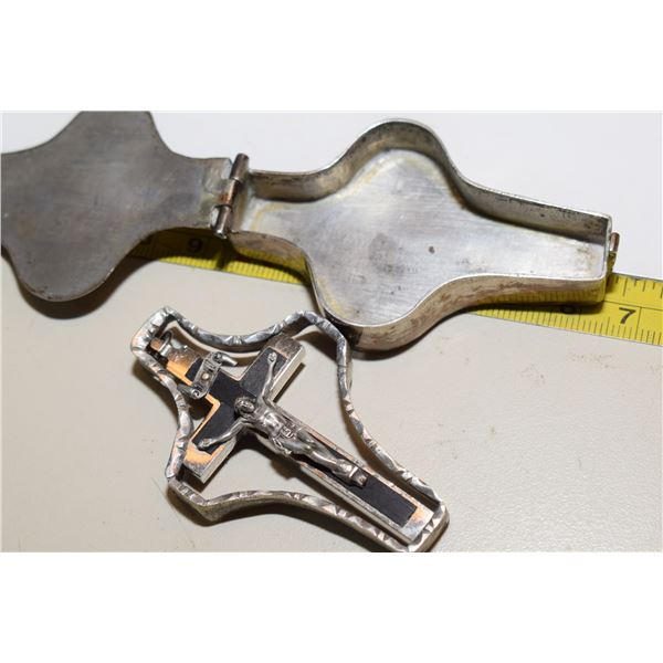 Very Old Pope “Gregory the Great” Religious Crucifix – Possibly Silver, N