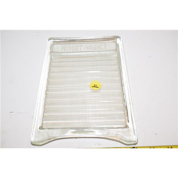 RARE Midget All Glass Washboard