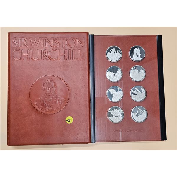 8 pc Winston Churchill ~12 troy oz. Sterling Silver Coin Set