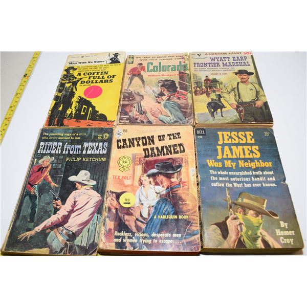 (6) Vintage Western Paperbacks