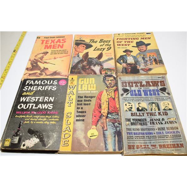 (6) Vintage Western Paperbacks