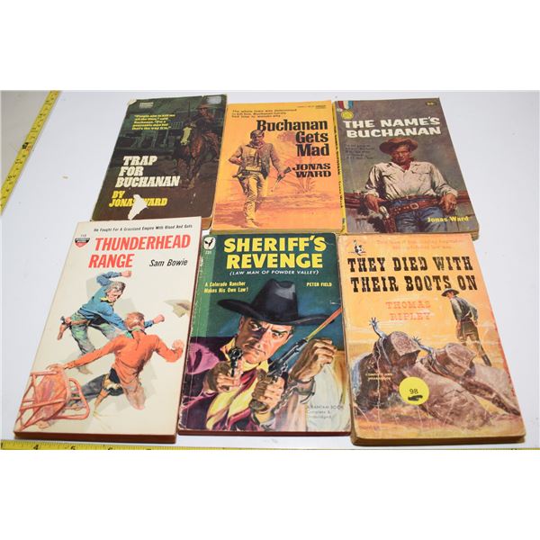 (6) Vintage Western Paperbacks
