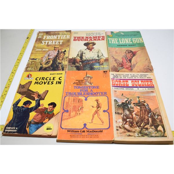 (6) Vintage Western Paperbacks