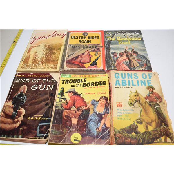 (6) Vintage Western Paperbacks