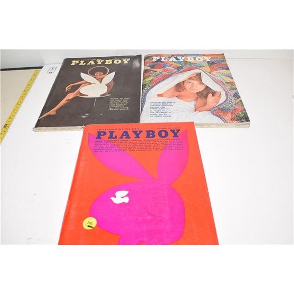 (3) 1971 Playboy Magazines Exc.