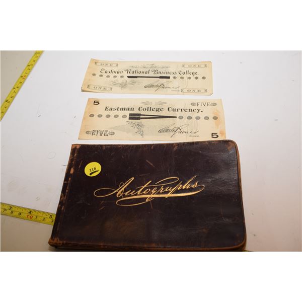 1888 Eastman College Autograph etc. Book – Incl. Student Portrait Stamps