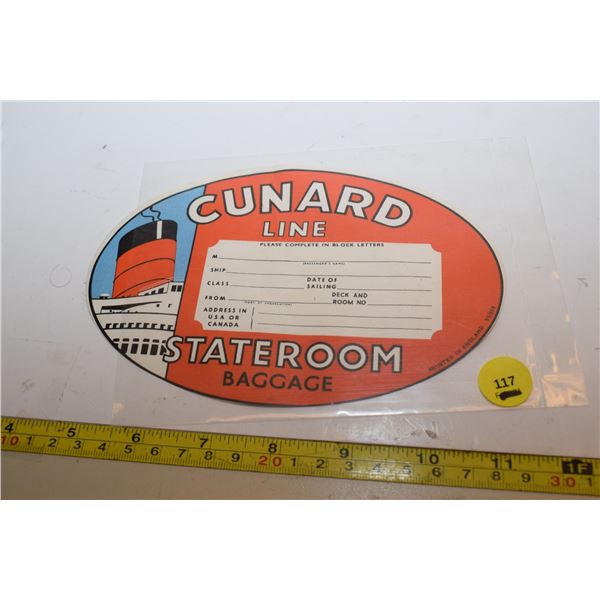 Steamship Baggage Label