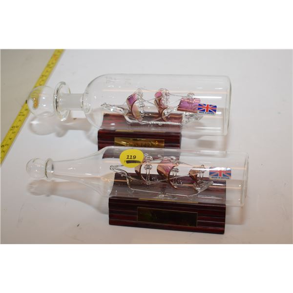 Nina & Pinta Glass Ships in Bottle