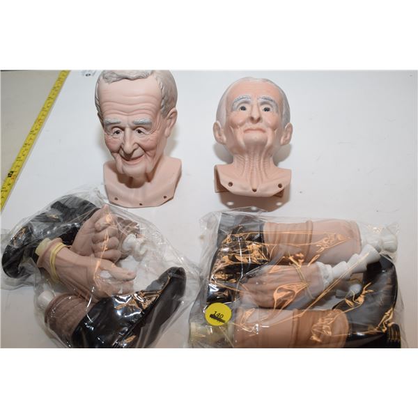 Creepy Grandma & Grandpa Ceramic Doll Parts