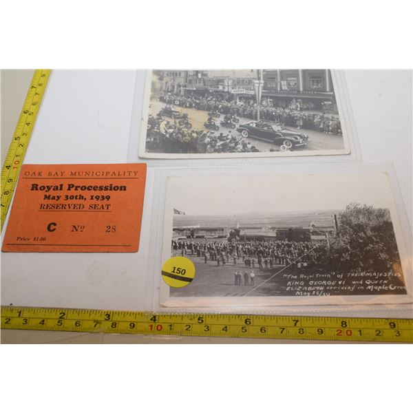 Royal Visit Postcards & Low Numbered Ticket