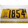 Image 1 : Original 1914 Manitoba License Plate
