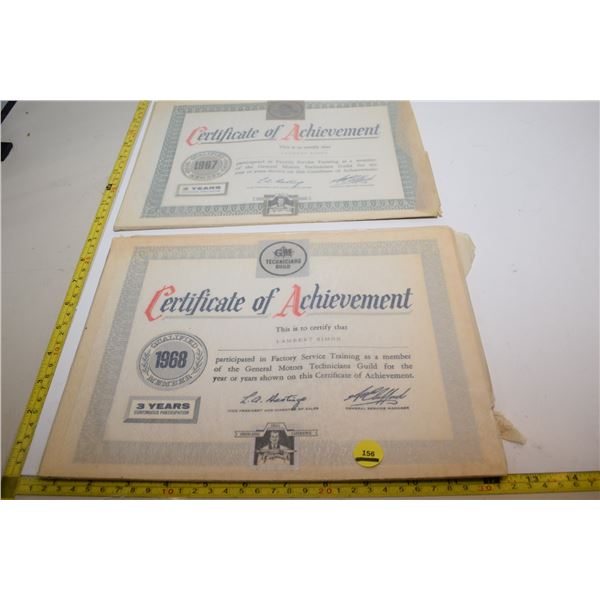 1967 & 1968 GMC Service Certificates