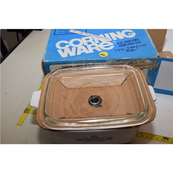 NOS Pyrex Corning Ware Blue Cornflower 1.6L Casserole Dish w/ Lid