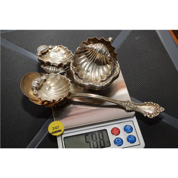 Sterling Silver Spoon & Shell Form Dishes