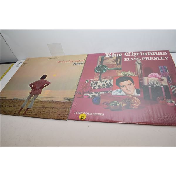 (2) Vinyl Records – Elvis & Streisand