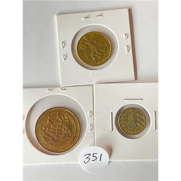 3 assorted coins