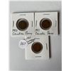 Image 1 : 3 Canadian pennies 1950, 1951, 1952